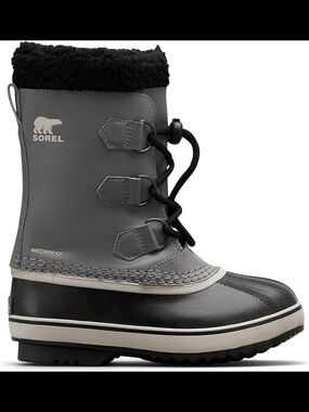Sorel Kids YOOT Gray and Black Insulated Winter Boot